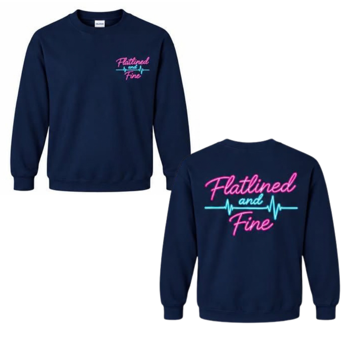Flatlined and Fine Crewneck Sweatshirt - Navy