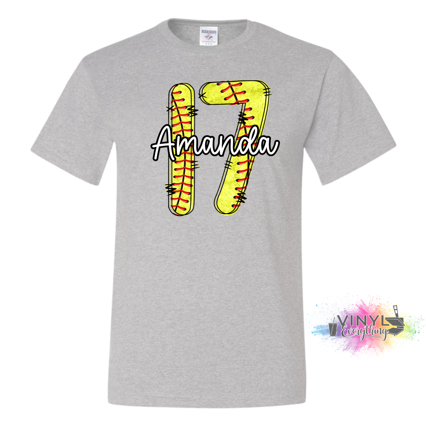 Custom Softball Name and Number Tee