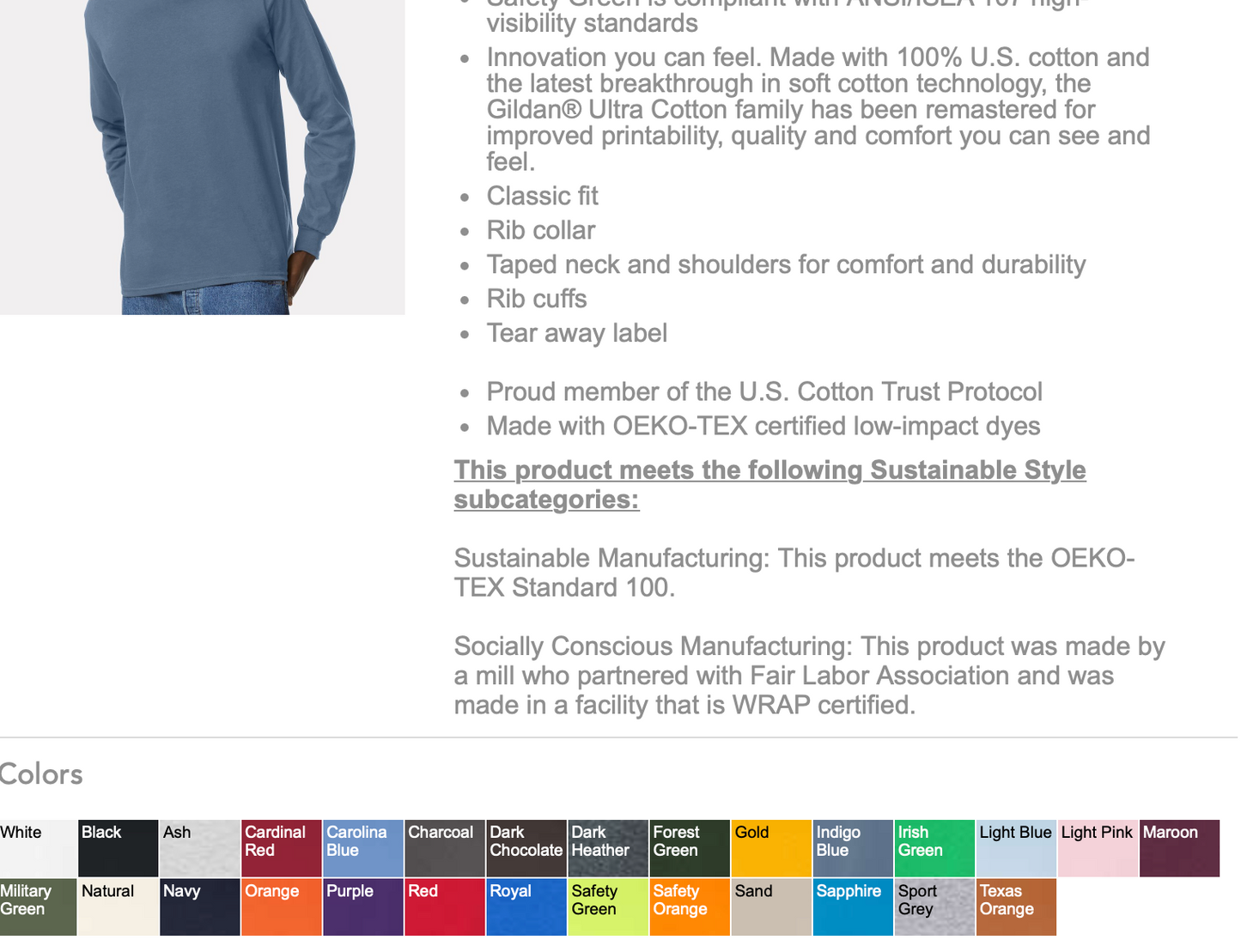 Volunteer: We Save Lives (Blue Back) Long Sleeve Shirt