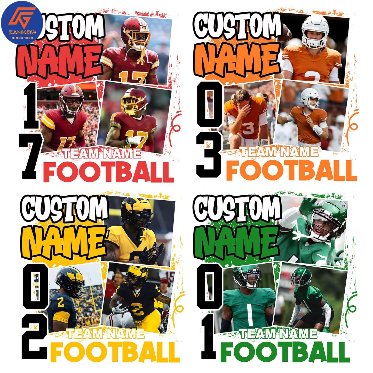 Custom Football Team Photo Apparel