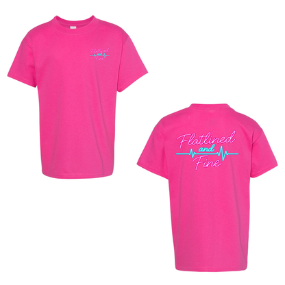 Flatlined and Fine Youth Tee Shirt Front and Back