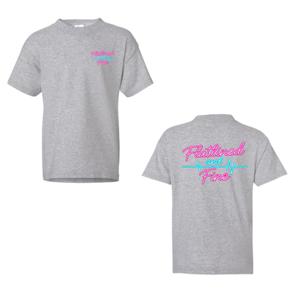 Flatlined and Fine Youth Tee Shirt Front and Back