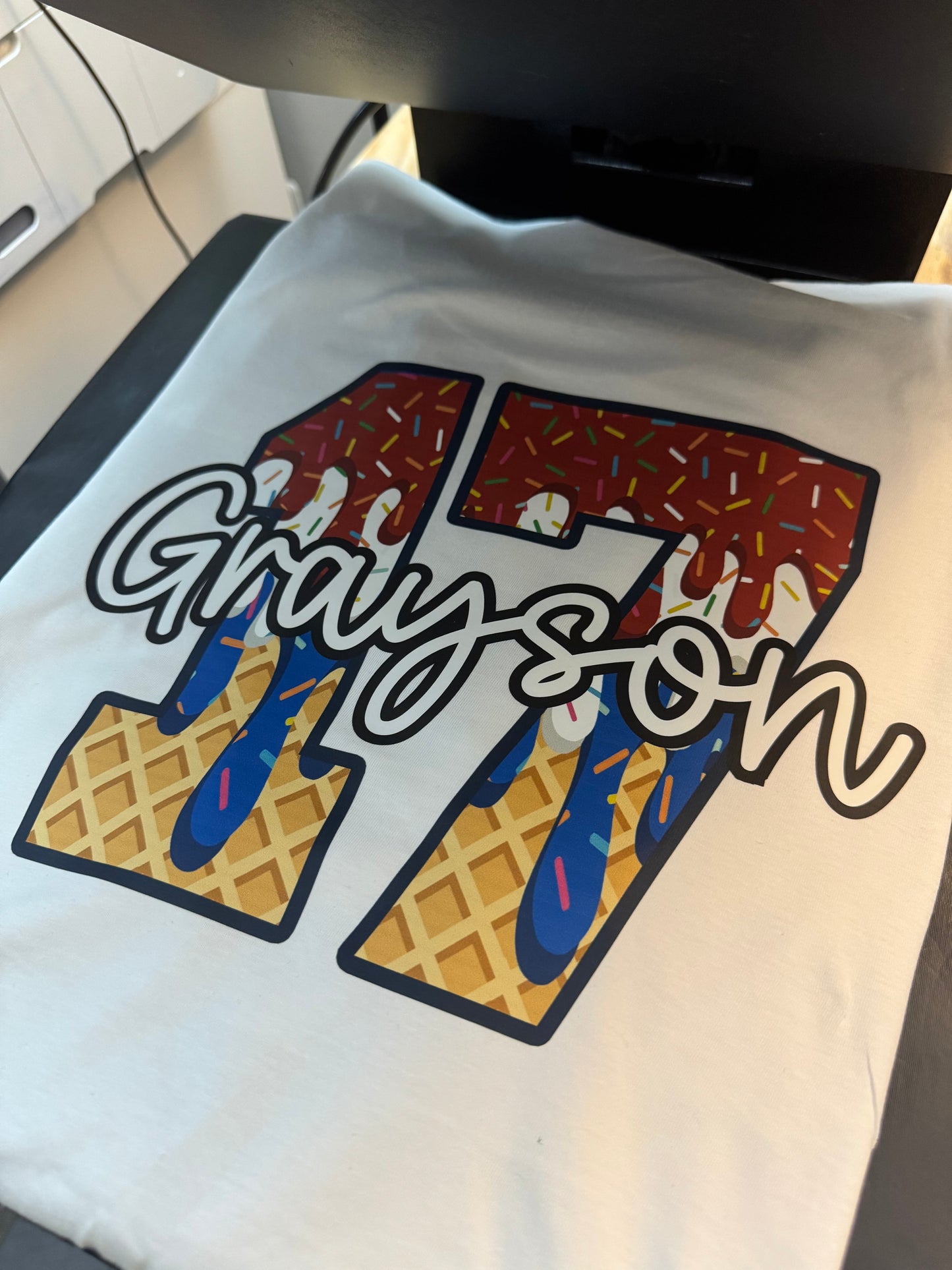 (ON BACK) Custom USA Drip Tee with Name and Number