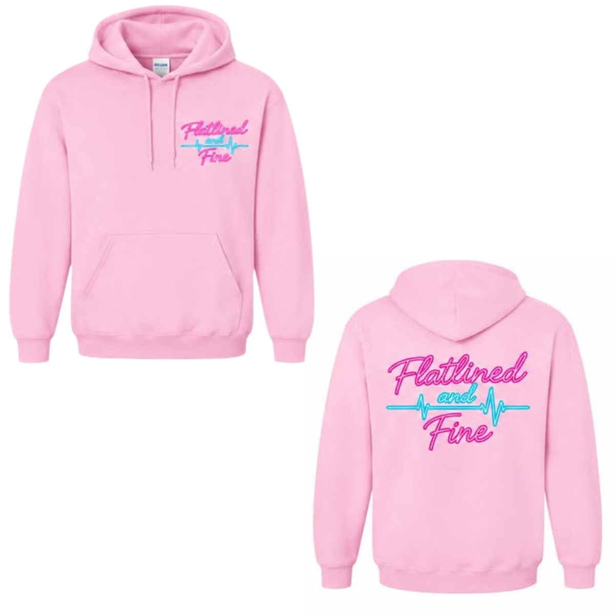 Flatlined and Fine Hoodie - Pink