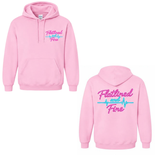 Flatlined and Fine Hoodie - Pink