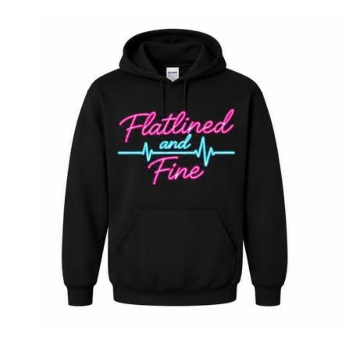 Flatlined and Fine Hoodie - Black