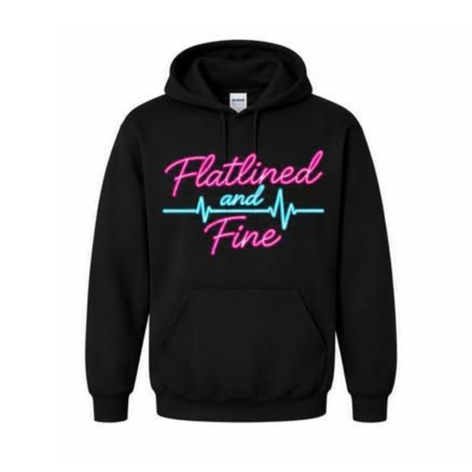 Flatlined and Fine Hoodie - Black