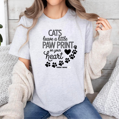 Cats Leave a Pawprints on your Heart Tee