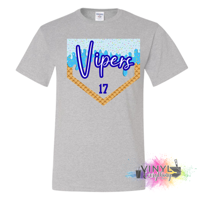 Plate Drip Team Name and Number Tee