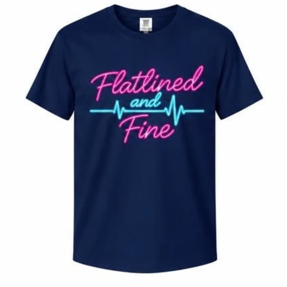 Flatlined and Fine Tee Shirt - Navy