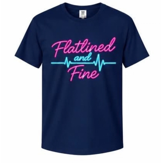 Flatlined and Fine Tee Shirt - Navy