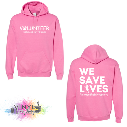 Volunteer: We Save Lives (White Back) Hoodie