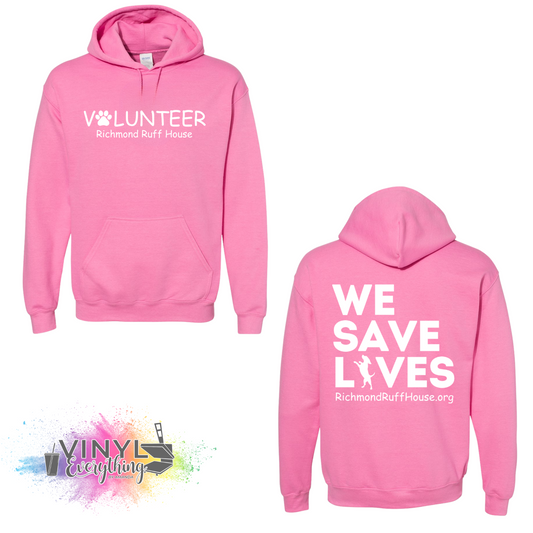 Volunteer: We Save Lives (White Back) Hoodie