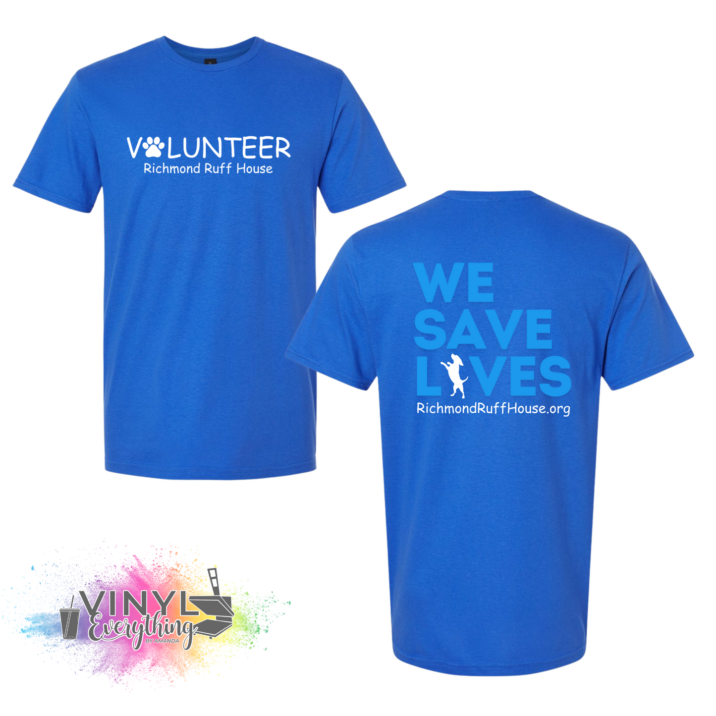 Volunteer: We Save Lives (Blue Back) Tee