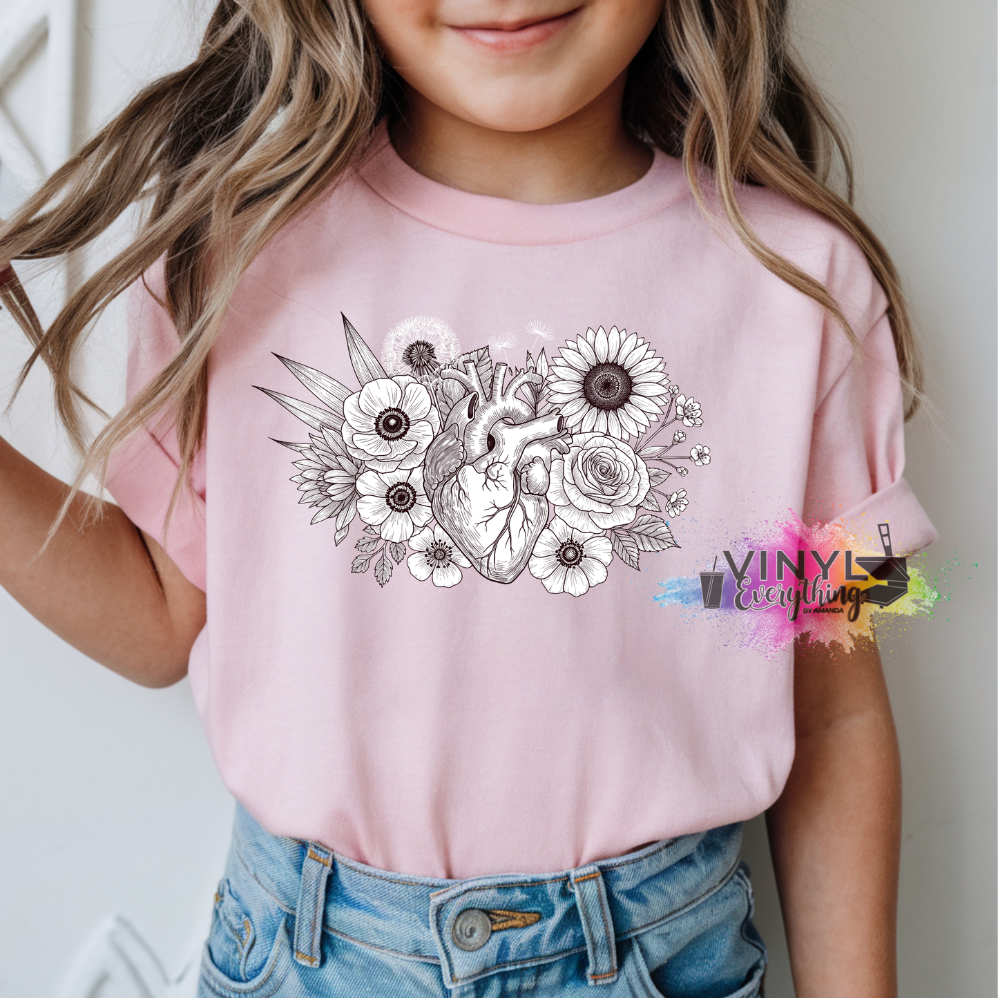 Floral Anatomical Heart