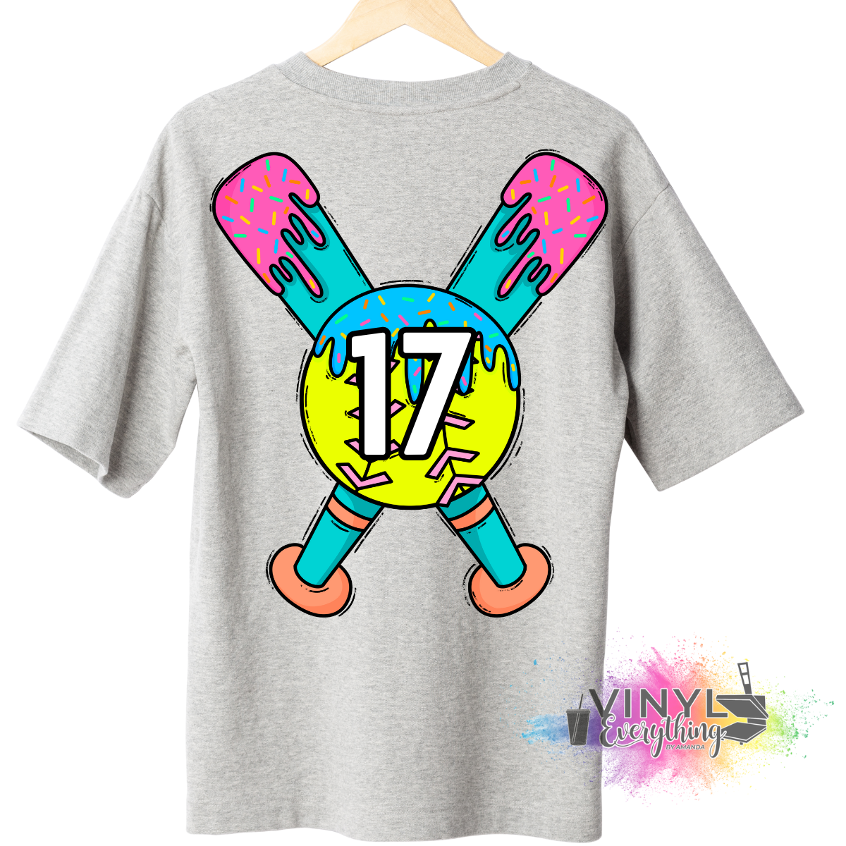 Custom Softball Number Tee
