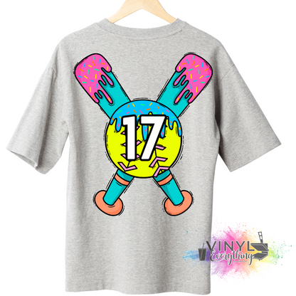 Custom Softball Number Tee