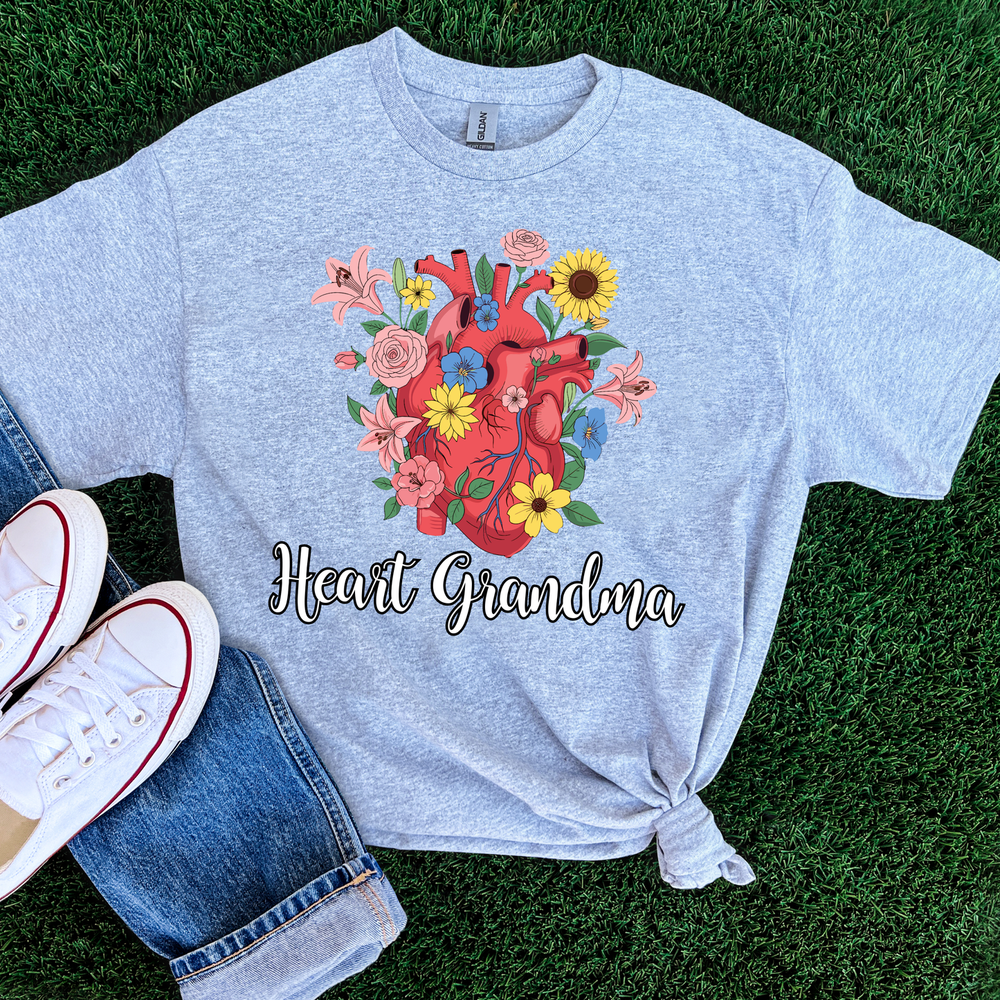 Custom Floral Anatomical Heart