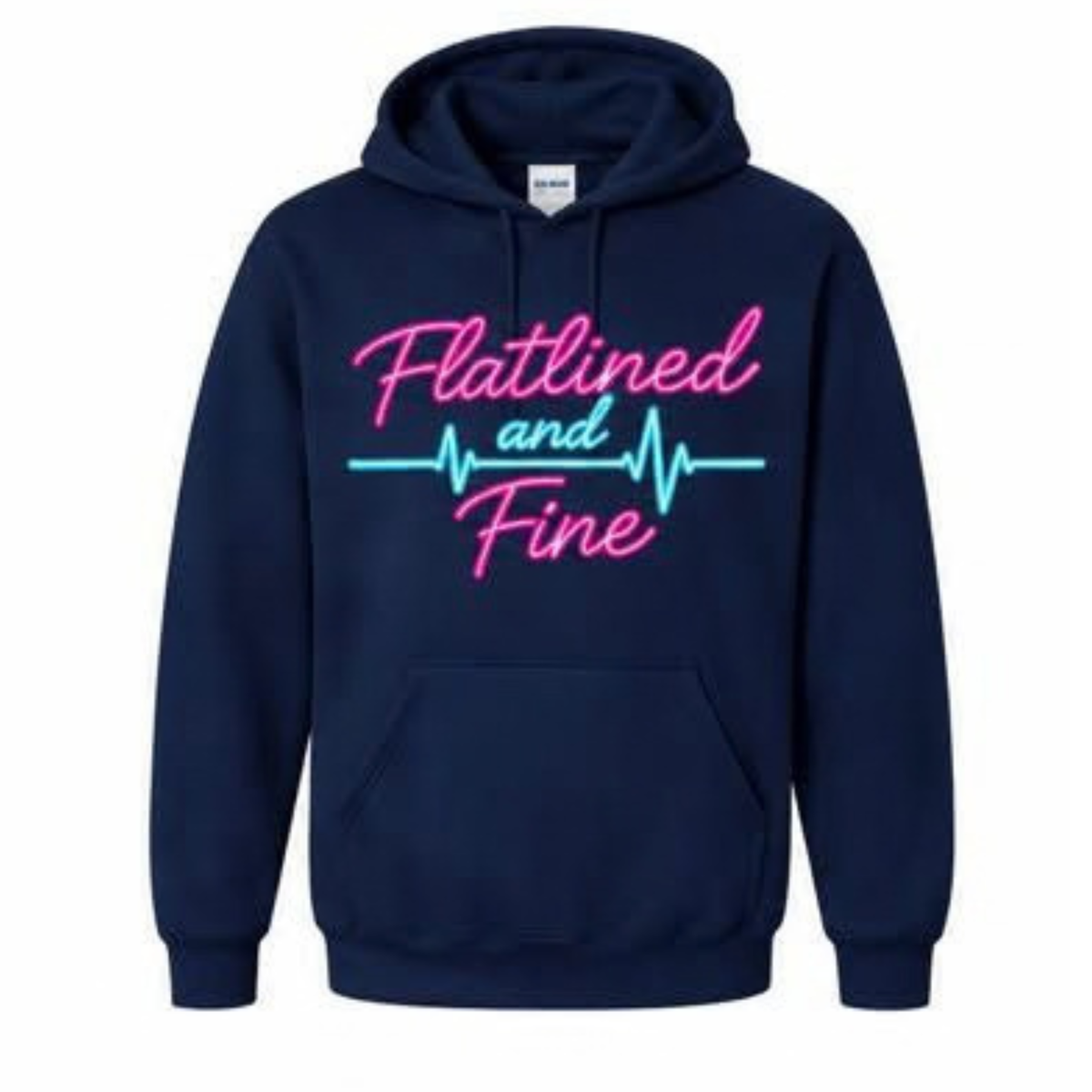 Flatlined and Fine Hoodie - Navy