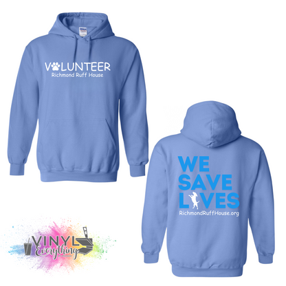 Volunteer: We Save Lives (Blue Back) Hoodie