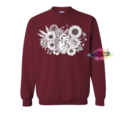 Floral Anatomical Heart