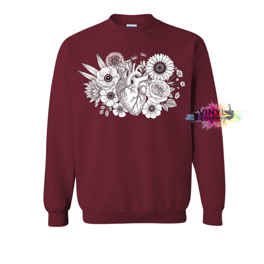 Floral Anatomical Heart