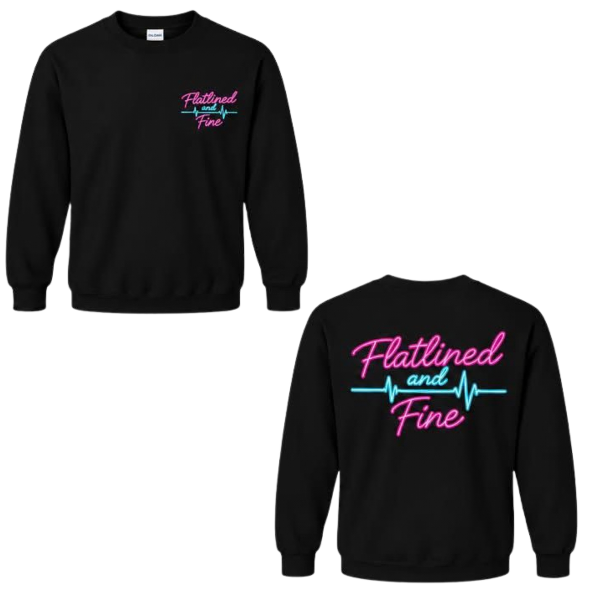 Flatlined and Fine Crewneck Sweatshirt - Black