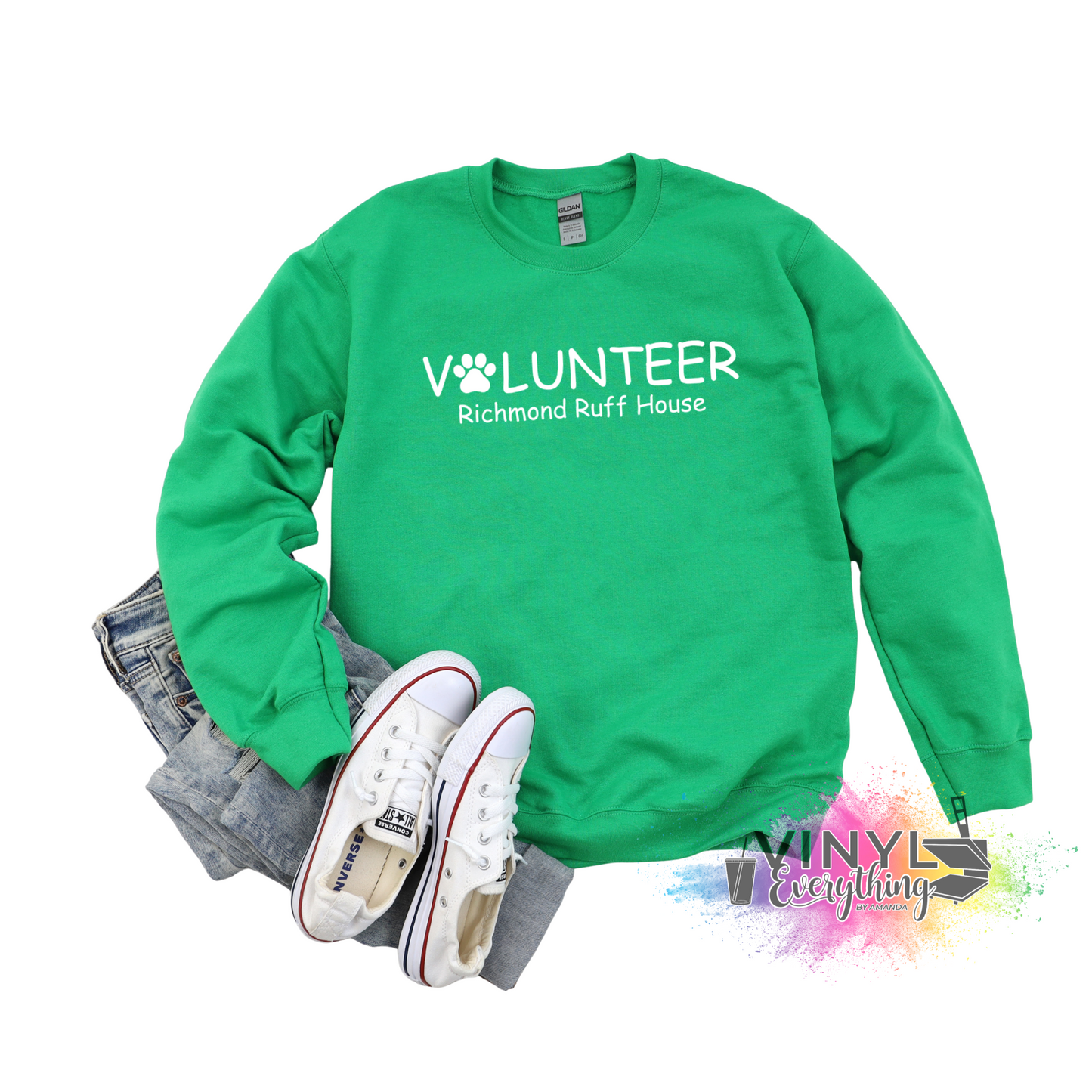 Volunteer: We Save Lives (White Back) Crewneck Sweatshirt
