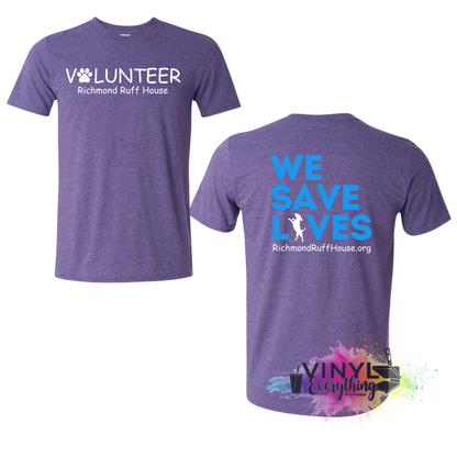 Volunteer: We Save Lives (Blue Back) Tee