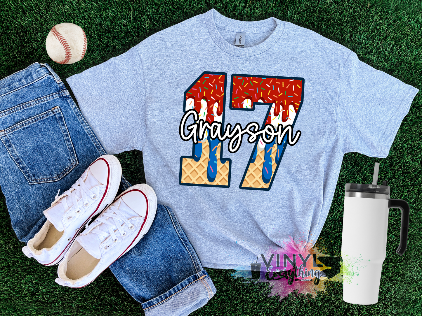 Custom USA Drip Tee with Name and Number