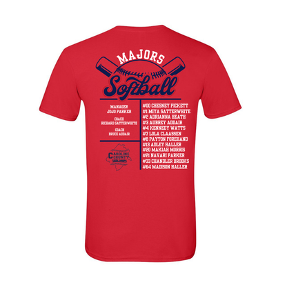 Caroline LL Majors - Caroline Adult Tee with Roster Back