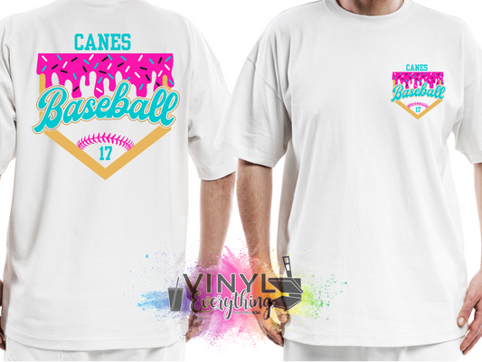 Custom Team Baseball Drip with Number - Pocket