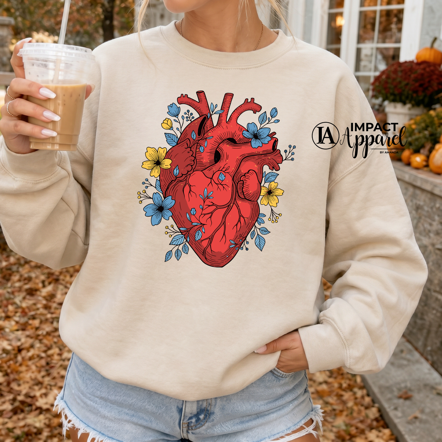 Floral Anatomical Heart