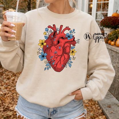 Floral Anatomical Heart