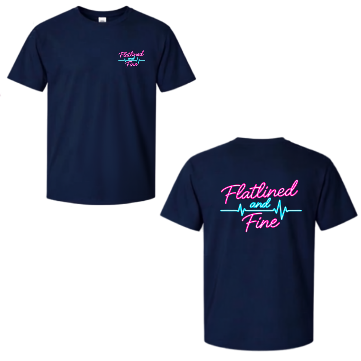Flatlined and Fine Tee Shirt - Navy