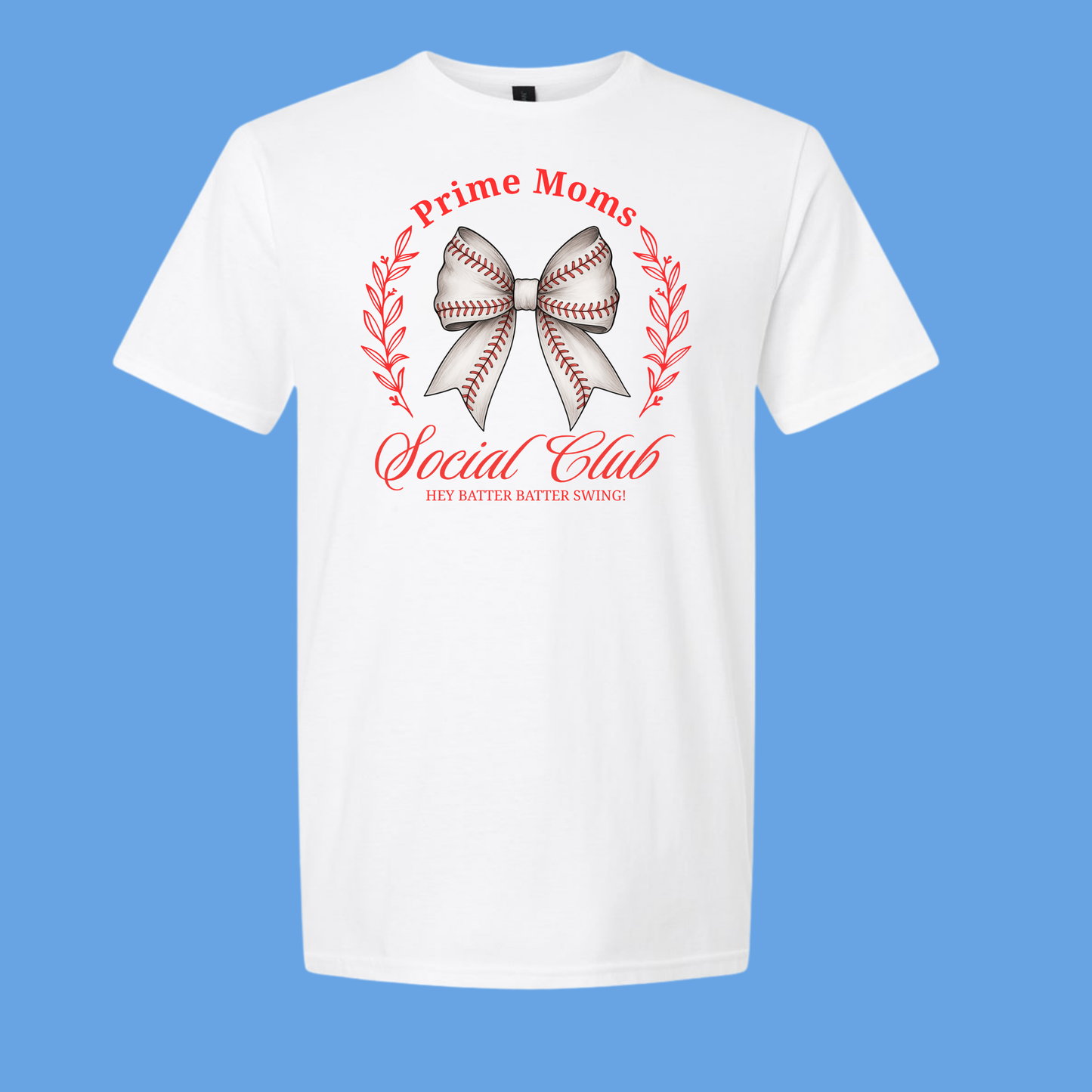 Prime Moms Social Club Tee - Red Letters