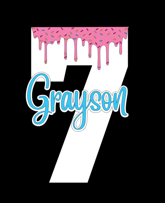 Name and Number Drip Car Decal