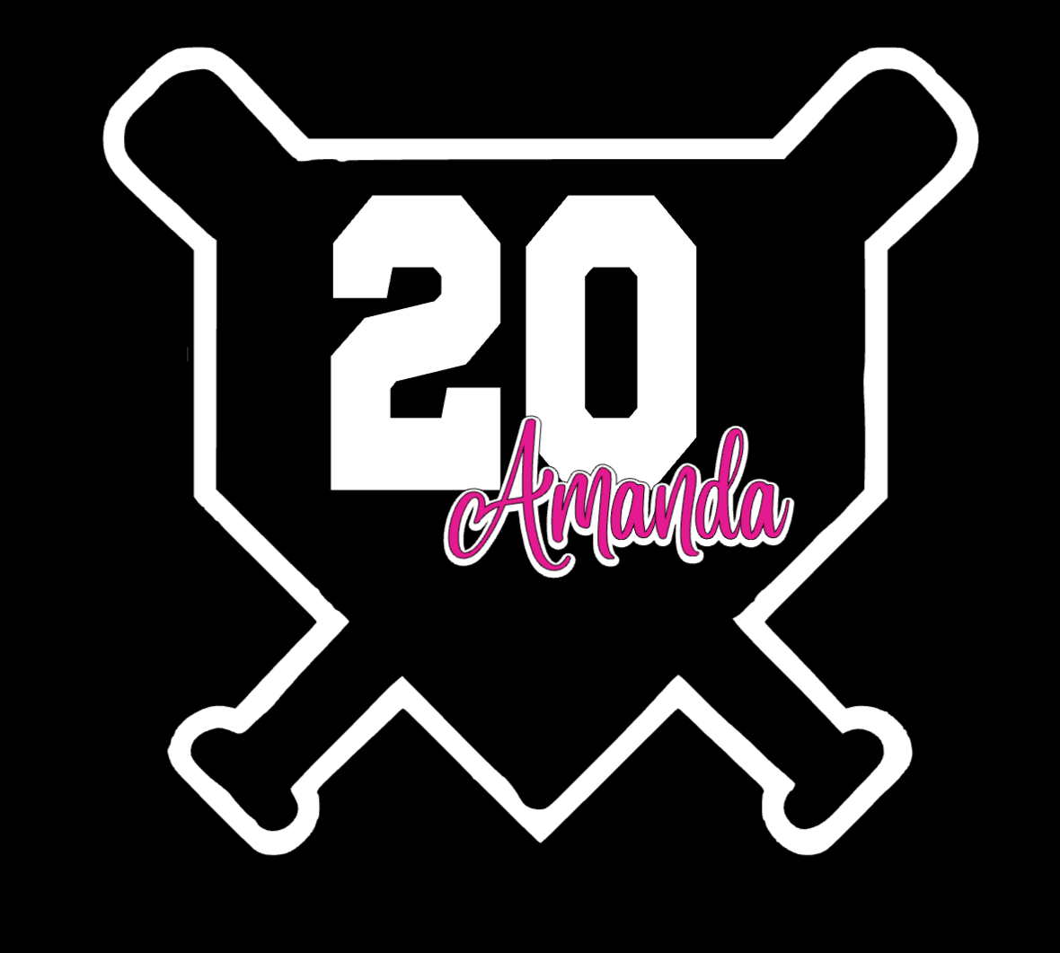 Name and Number Home Plate Car Decal