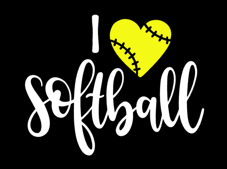 I Love Softball Car Decal