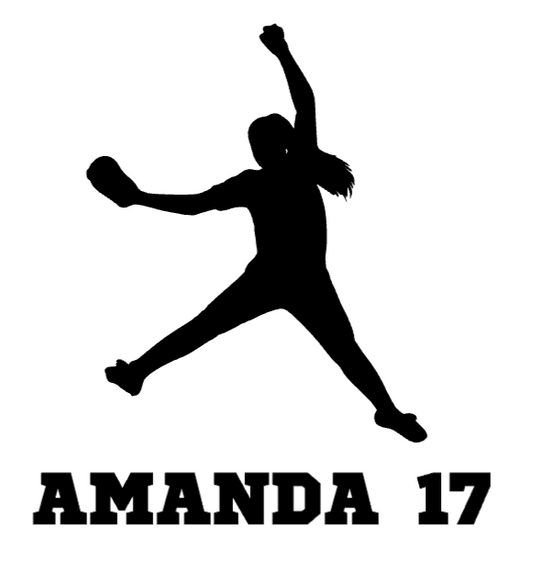 Custom Softball Player Car Decal