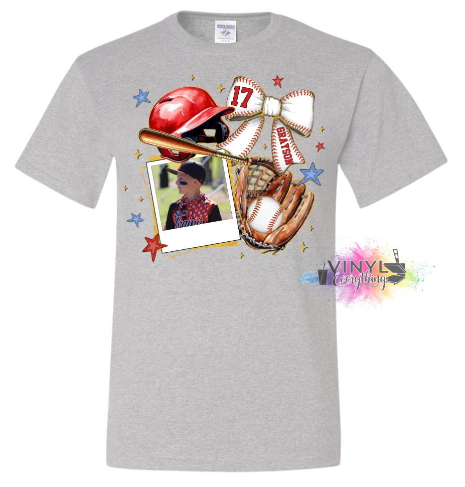 Baseball Mom Custom Picture Tee