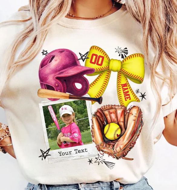 Softball Mom Custom Picture Tee