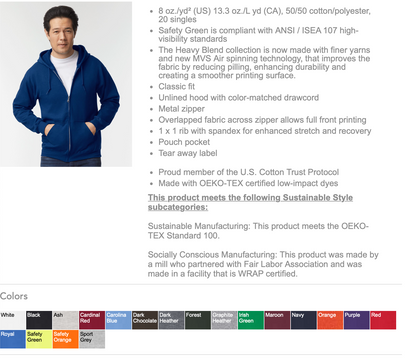 Volunteer: RRH Logo Zip Up Hoodie