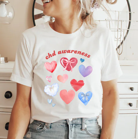 CHD Awareness Coquette with Hearts