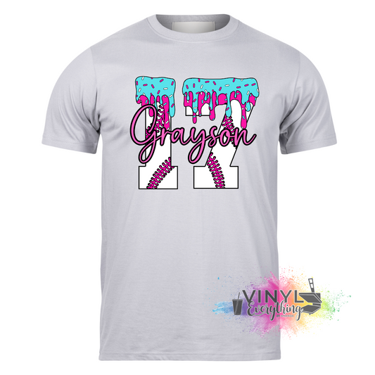 Custom Drip Shirt with Name and Number