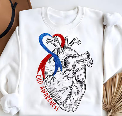 CHD Awareness Faux Glitter