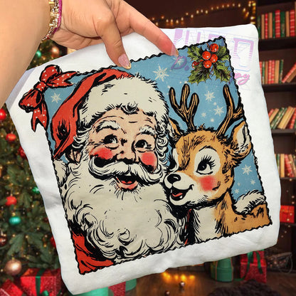 Retro Santa and Reindeer