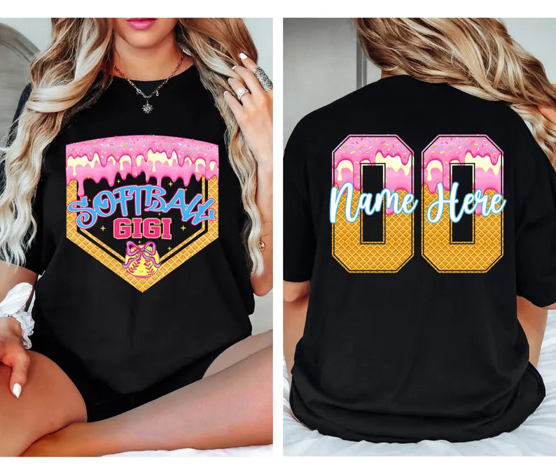 Softball Gigi Custom - Front and Back