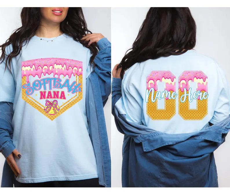 Softball Nana Custom - Front and Back